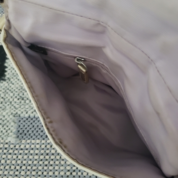 90's Ivory Coach Bag With Pewter Metallic Buckle crossbody - Picture 8 of 13